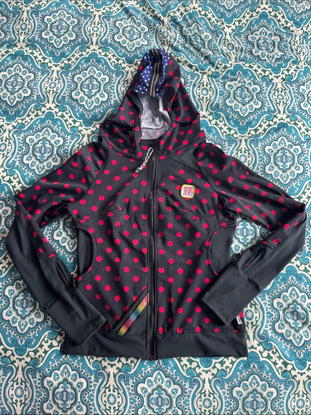 Vander Jacket ORIGINAL 2288 women’s running jacket black/red polka dots size S
